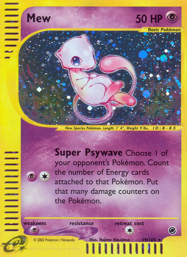 Mew 19/165 Rare Holo card from Expedition Base Set