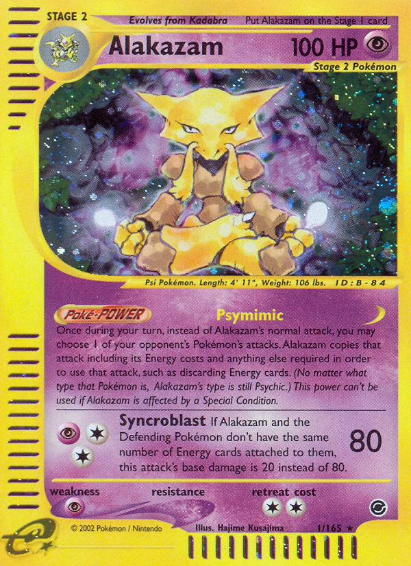 Alakazam 1 Rare Holo card from Expedition Base Set