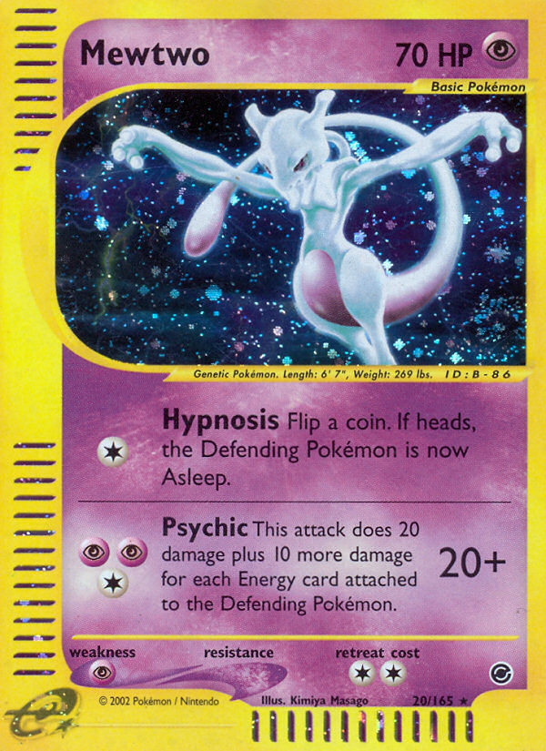 Mewtwo 20 Rare Holo card from Expedition Base Set