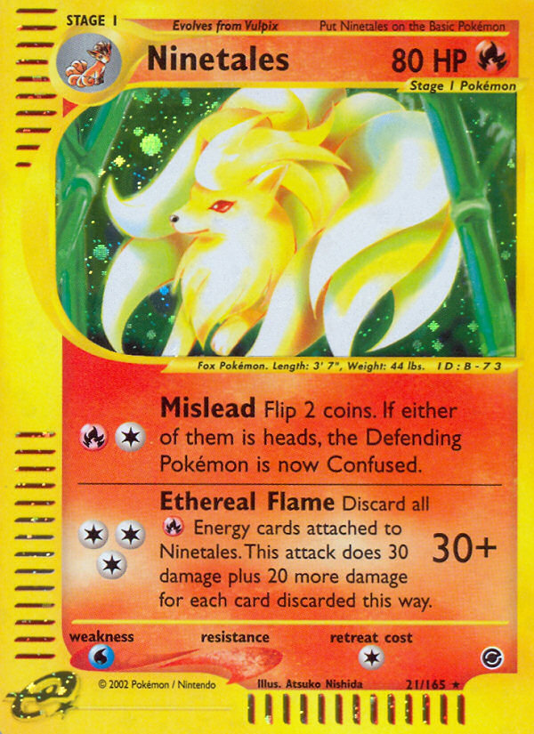 Ninetales 21 Rare Holo card from Expedition Base Set