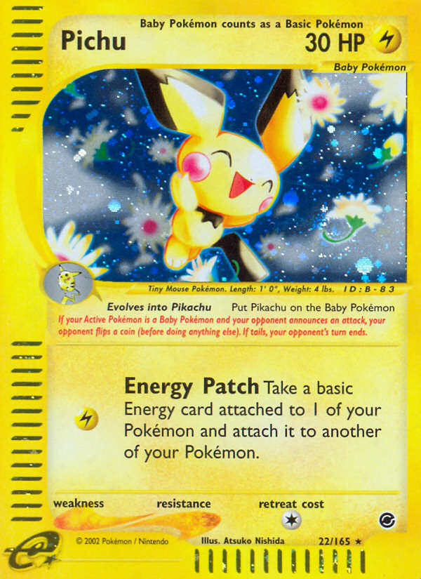 Pichu 22 Rare Holo card from Expedition Base Set