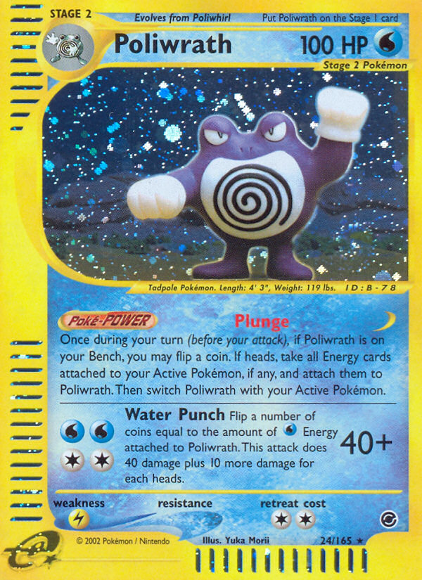 Poliwrath 24 Rare Holo card from Expedition Base Set