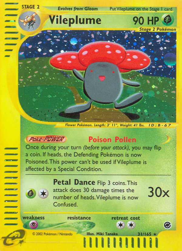 Vileplume 31 Rare Holo card from Expedition Base Set