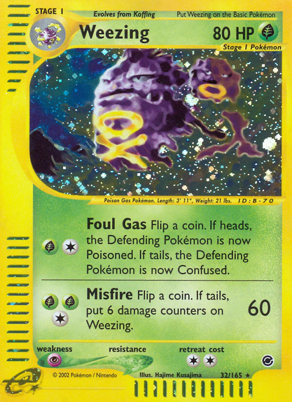 Weezing 32 Rare Holo card from Expedition Base Set