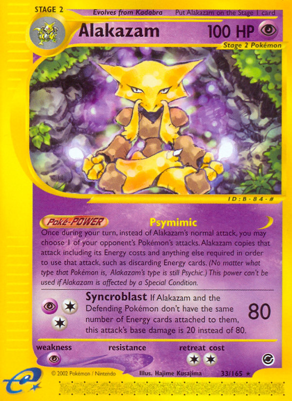 Alakazam 33 Rare card from Expedition Base Set