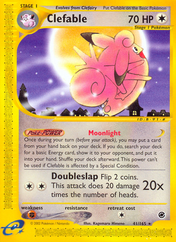 Clefable 41/165 Rare card from Expedition Base Set