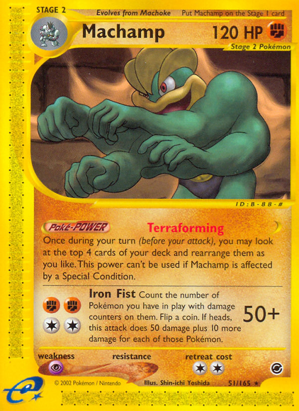 Machamp 51 Rare card from Expedition Base Set