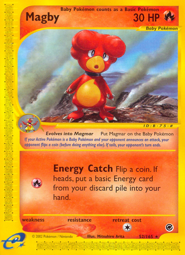 Magby 52 Rare card from Expedition Base Set
