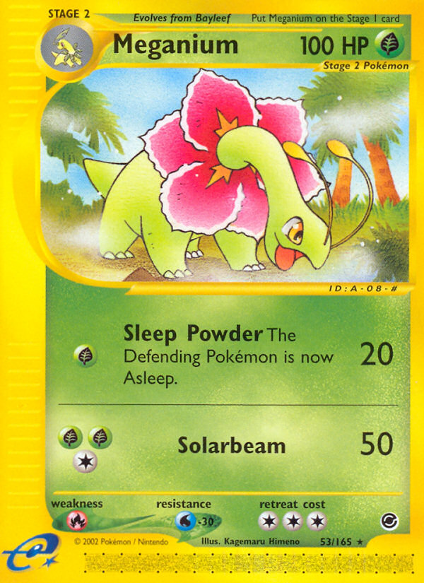 Meganium 53 Rare card from Expedition Base Set