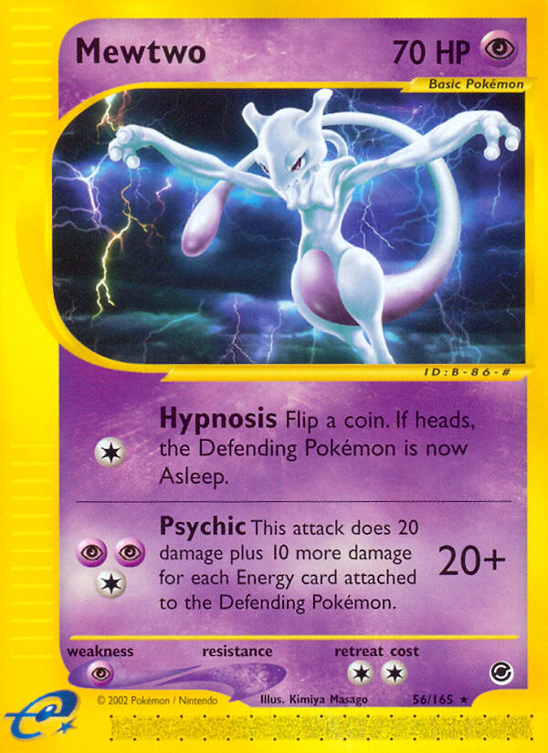 Mewtwo 56/165 Rare card from Expedition Base Set