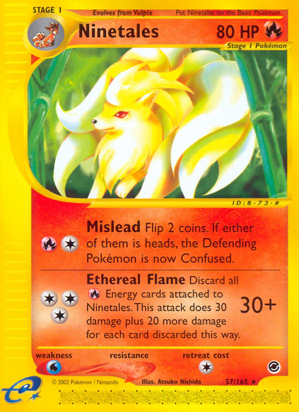 Ninetales 57 Rare card from Expedition Base Set