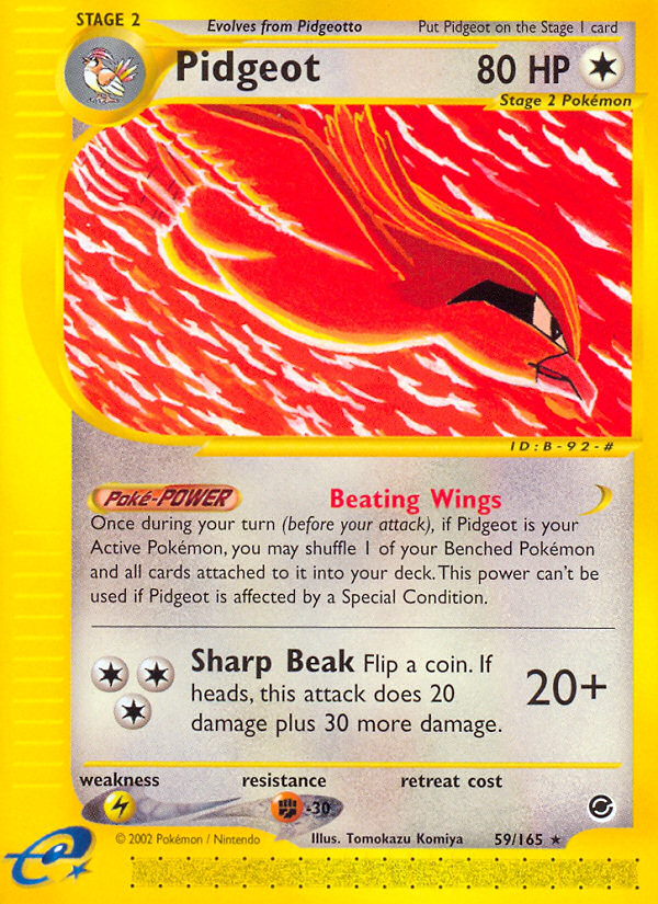 Pidgeot 59/165 Rare card from Expedition Base Set