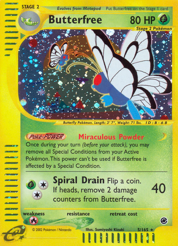 Butterfree 5/165 Rare Holo card from Expedition Base Set