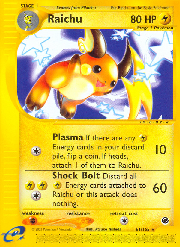 Raichu 61 Rare card from Expedition Base Set