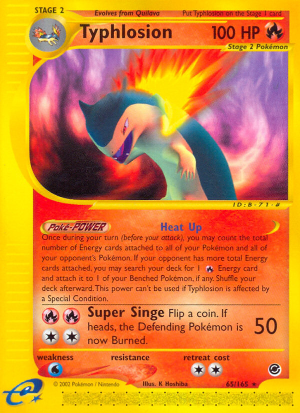 Typhlosion 65/165 Rare card from Expedition Base Set