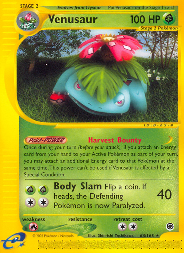 Venusaur 68 Rare card from Expedition Base Set