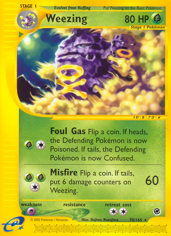 Weezing 70 Rare card from Expedition Base Set