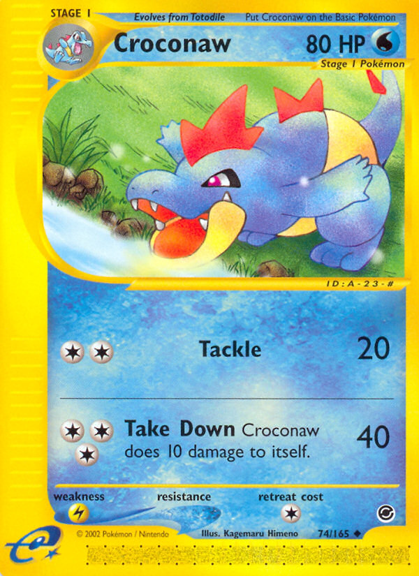 Croconaw 74 Uncommon card from Expedition Base Set