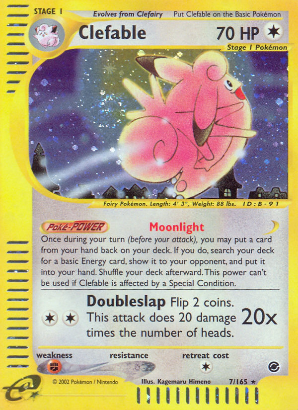 Clefable 7 Rare Holo card from Expedition Base Set