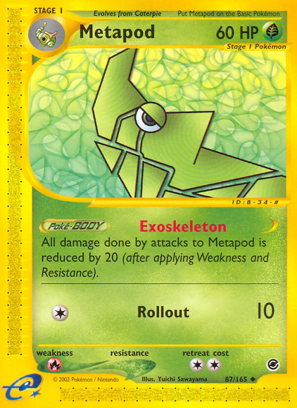 Metapod 87/165 Uncommon card from Expedition Base Set