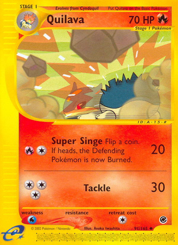 Quilava 91/165 Uncommon card from Expedition Base Set