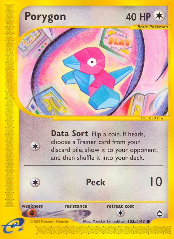 Porygon 103/147 Common card from Aquapolis