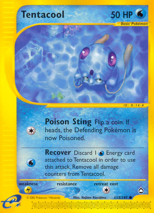 Tentacool 113 Common card from Aquapolis
