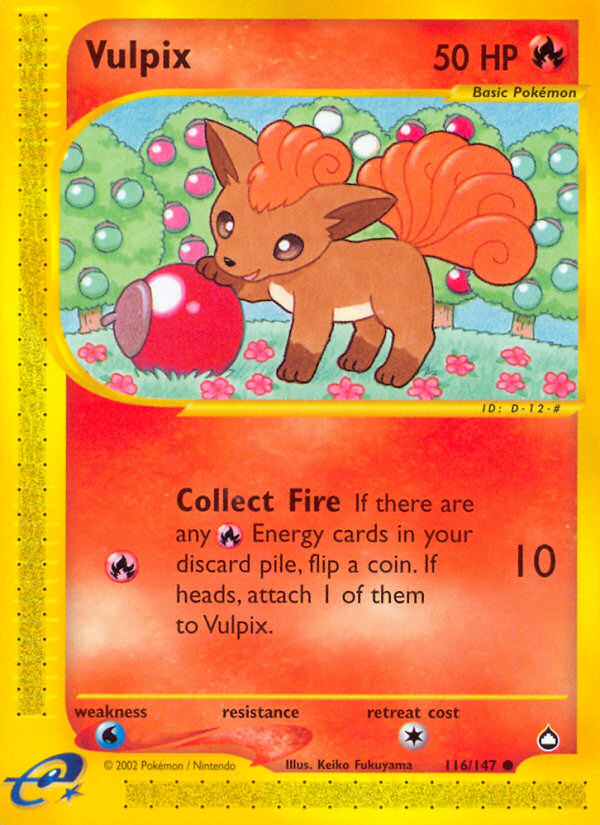 Vulpix 116 Common card from Aquapolis