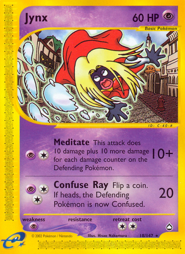 Jynx 18 Rare card from Aquapolis