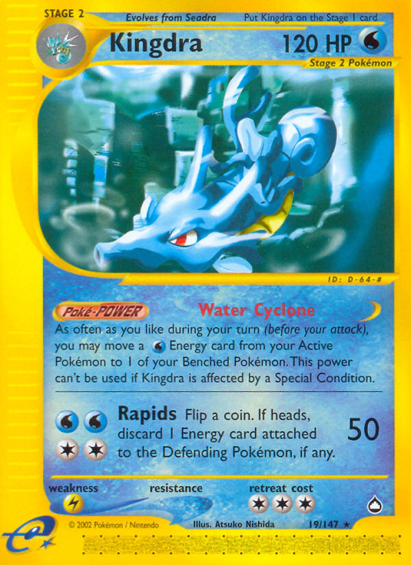 Kingdra 19 Rare card from Aquapolis