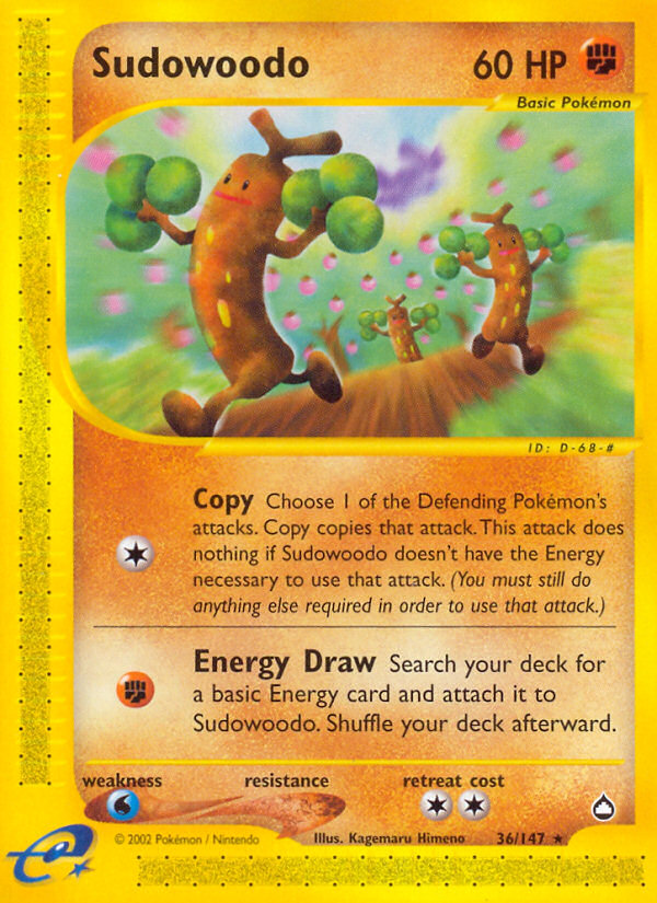 Sudowoodo 36 Rare card from Aquapolis