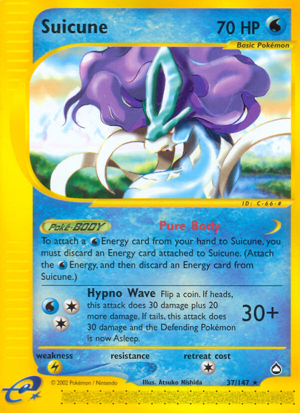 Suicune 37/147 Rare card from Aquapolis