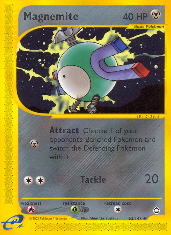 Magnemite 52 Uncommon card from Aquapolis