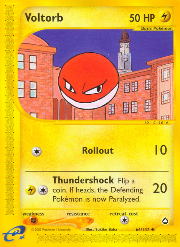Voltorb 64 Uncommon card from Aquapolis