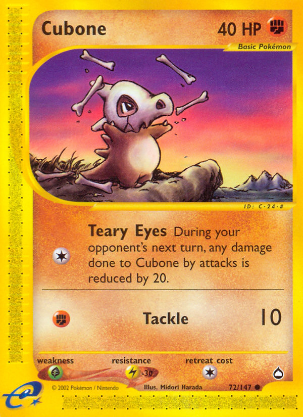 Cubone 72 Common card from Aquapolis