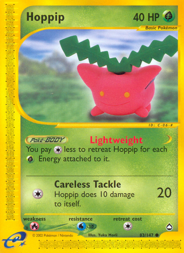 Hoppip 83 Common card from Aquapolis