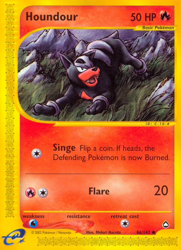 Houndour 86 Common card from Aquapolis
