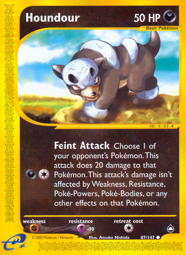 Houndour 87 Common card from Aquapolis