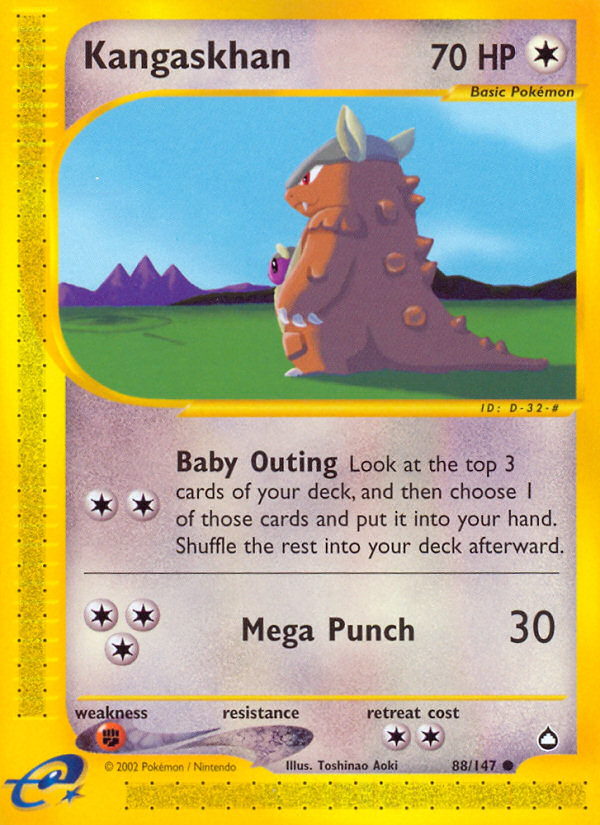 Kangaskhan 88/147 Common card from Aquapolis