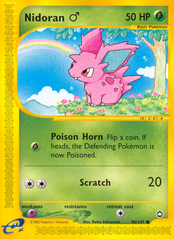 Nidoran ♂ 96 Common card from Aquapolis
