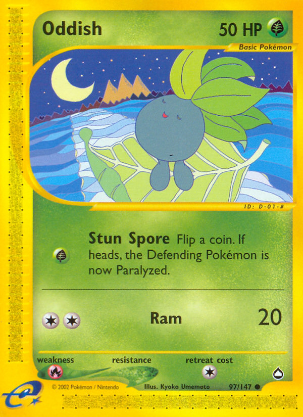 Oddish 97 Common card from Aquapolis