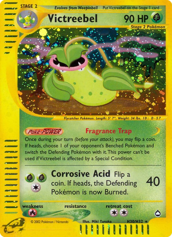 Victreebel H30 Rare Holo card from Aquapolis