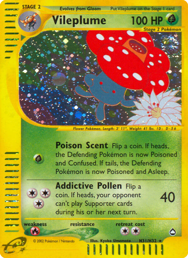 Vileplume H31 Rare Holo card from Aquapolis