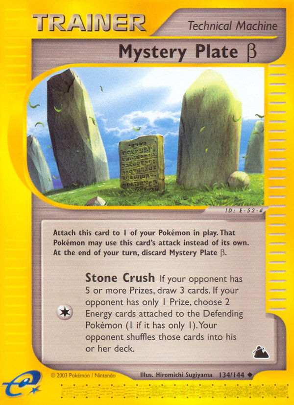 Mystery Plate β 134/144 Uncommon card from Skyridge