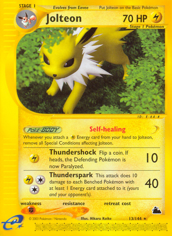 Jolteon 13/144 Rare card from Skyridge