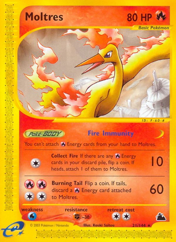 Moltres 21/144 Rare card from Skyridge
