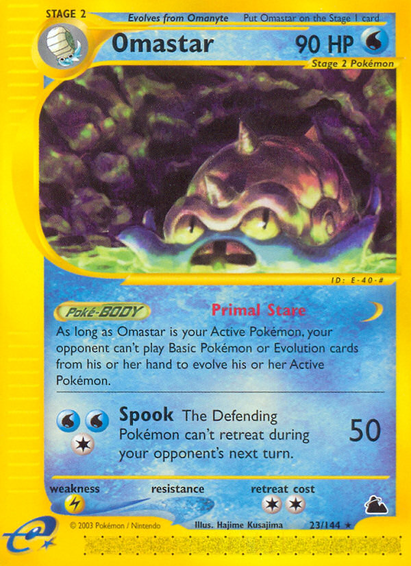 Omastar 23 Rare card from Skyridge