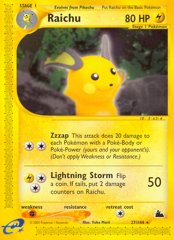 Raichu 27/144 Rare card from Skyridge