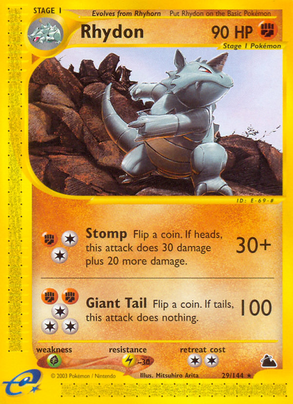 Rhydon 29 Rare card from Skyridge