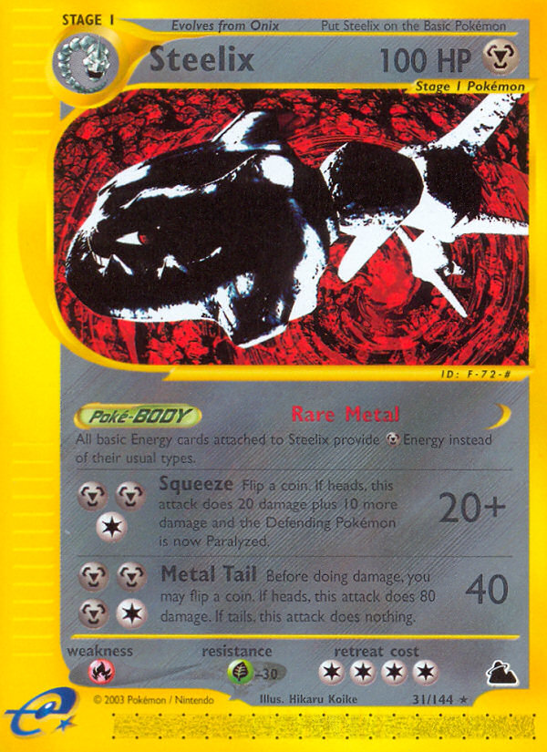 Steelix 31 Rare card from Skyridge